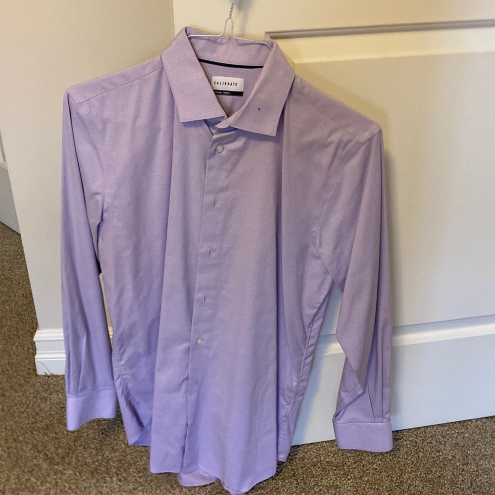 Long sleeve purple business dress shirt. Size 15 1/2 34-35.